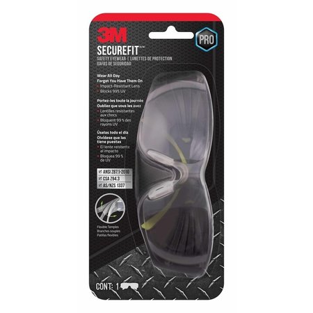 SCOTCH 3M SecureFit Anti-Fog Safety Glasses Mirror Lens Black/Green Frame 1 pc SF400M-WV-6